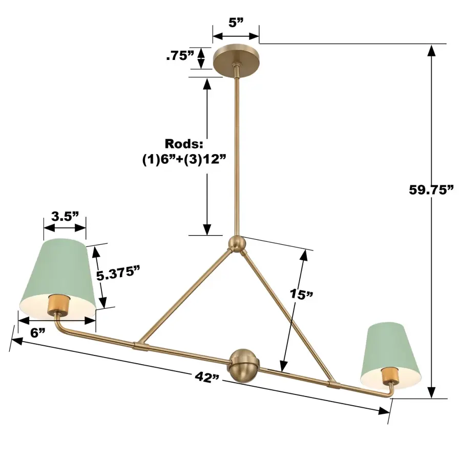 Xavier 42" Linear Chandelier - Image 26