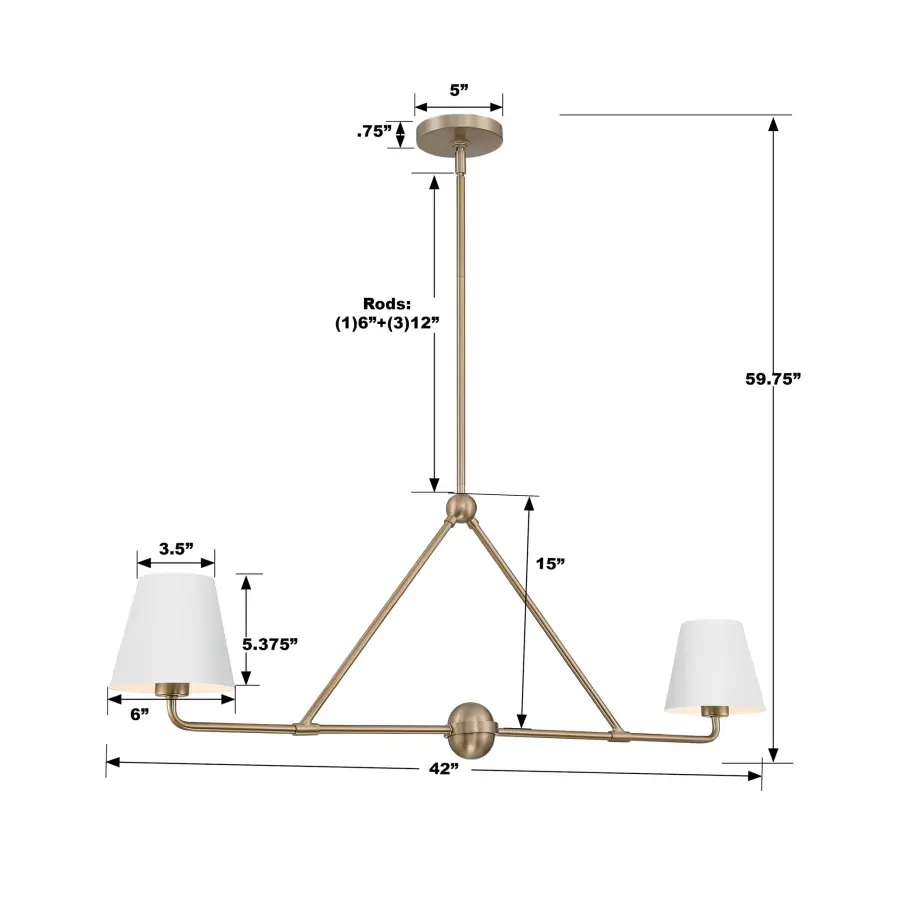 Xavier 42" Linear Chandelier - Image 32