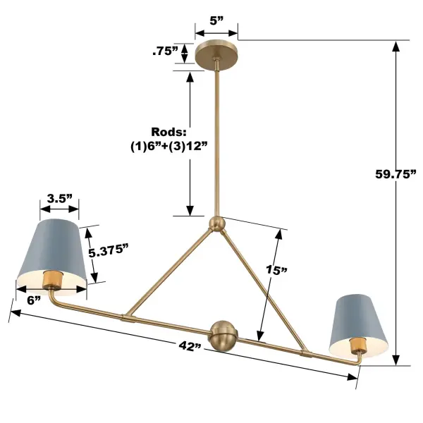 Xavier 42" Linear Chandelier - Image 5