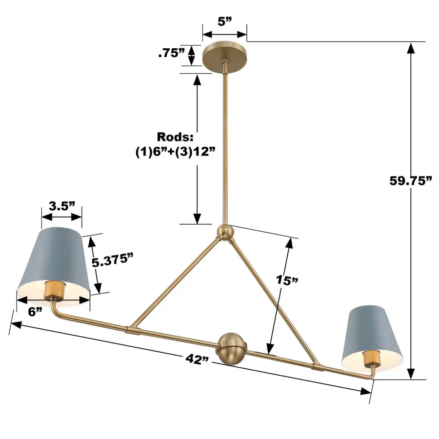 Xavier 42" Linear Chandelier - Image 5