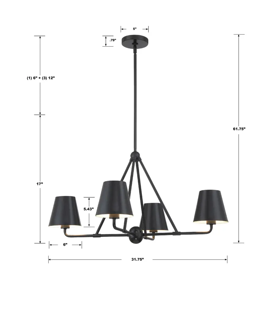 Xavier 31.75" Chandelier in Vibrant Gold - Image 14