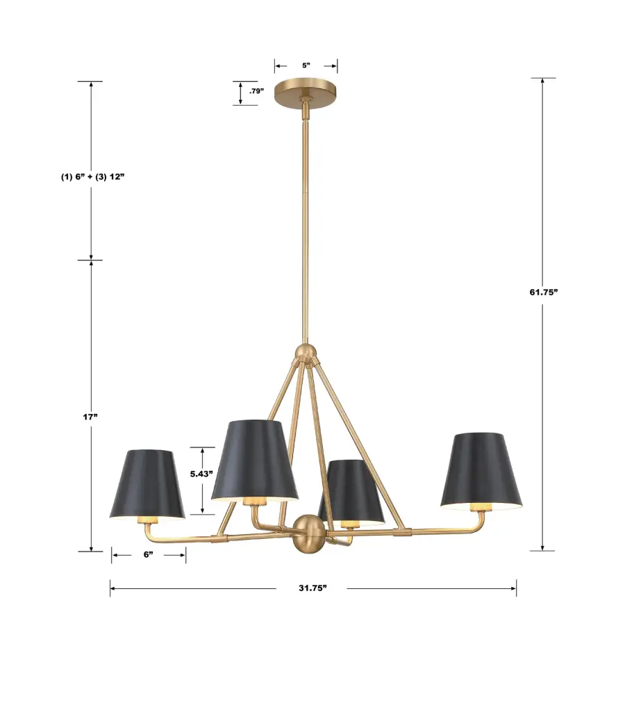 Xavier 31.75" Chandelier in Vibrant Gold - Image 22