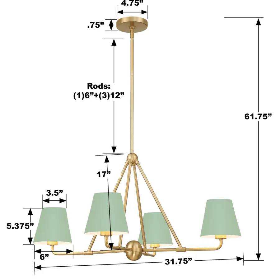Xavier 31.75" Chandelier in Vibrant Gold - Image 29