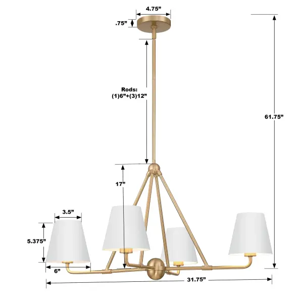 Xavier 31.75" Chandelier in Matte Black - Image 36