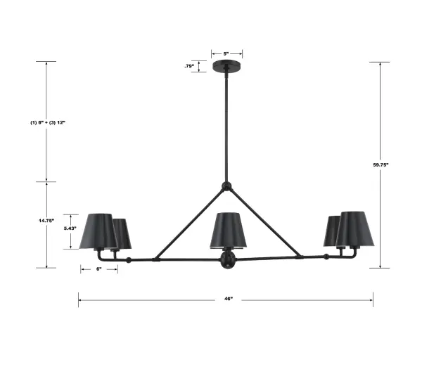 Xavier 46" Linear Chandelier - Image 15