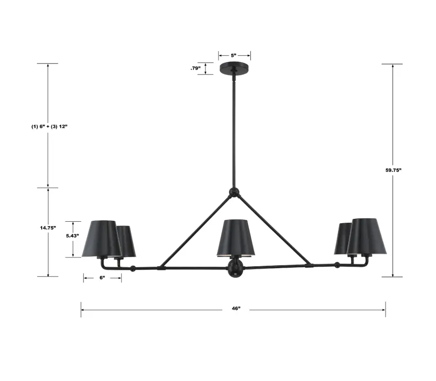 Xavier 46" Linear Chandelier - Image 15