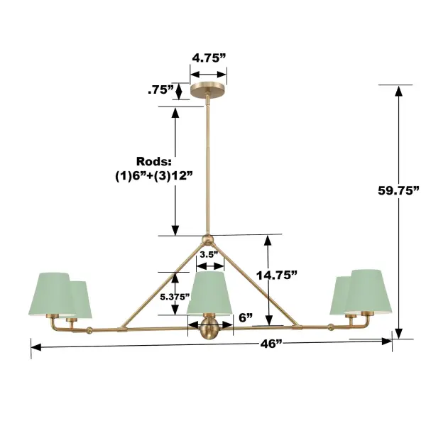 Xavier 46" Linear Chandelier - Image 31
