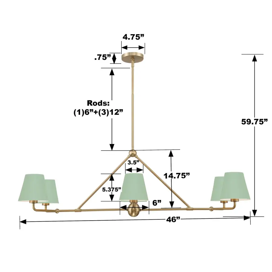 Xavier 46" Linear Chandelier - Image 31