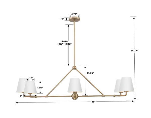 Xavier 46" Linear Chandelier - Image 40