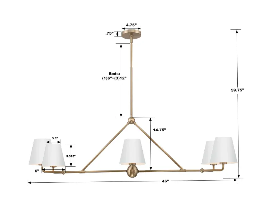 Xavier 46" Linear Chandelier - Image 40