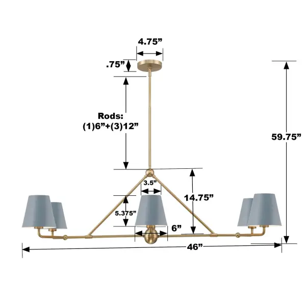 Xavier 46" Linear Chandelier - Image 7