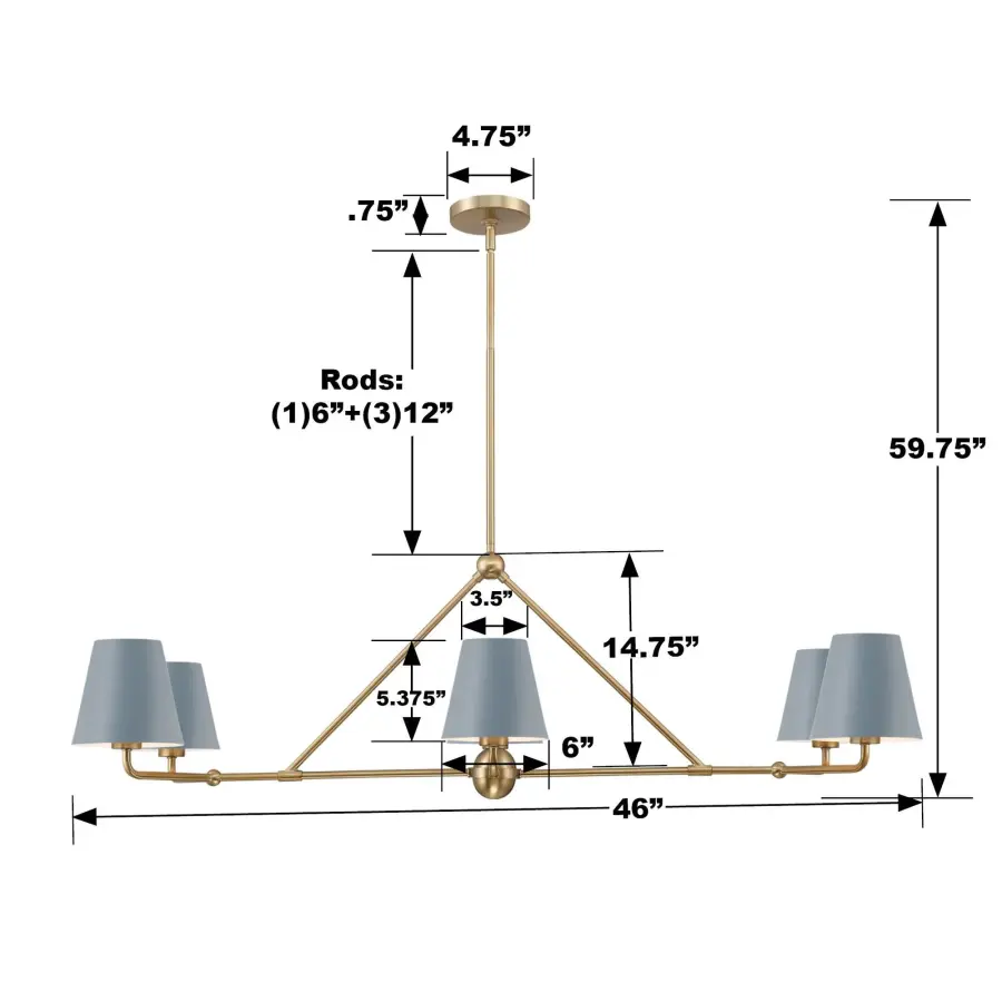 Xavier 46" Linear Chandelier - Image 7