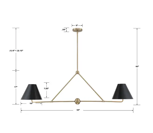 Xavier 54" Linear Chandelier - Image 7