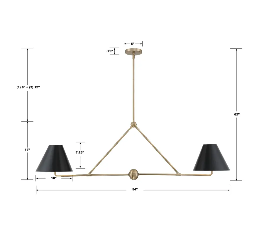 Xavier 54" Linear Chandelier - Image 7