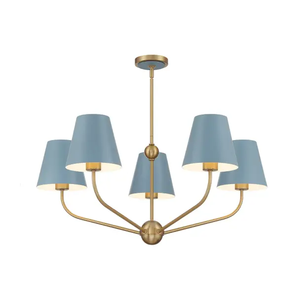 Xavier 28" Chandelier in Vibrant Gold - Image 1