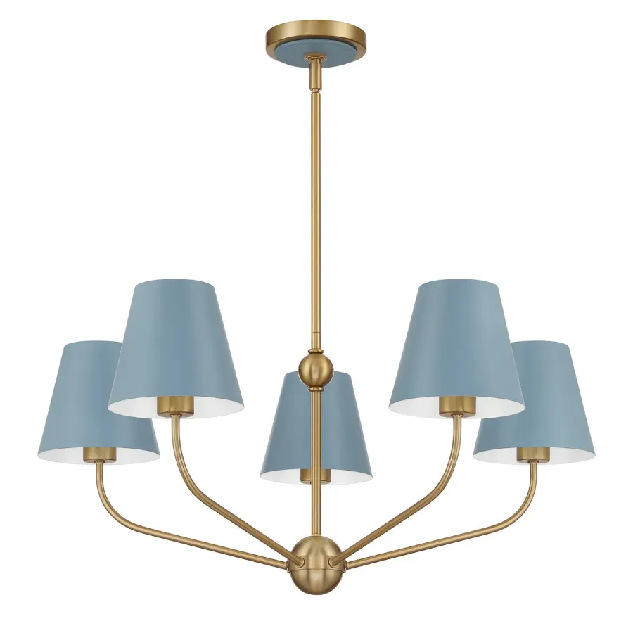 Xavier 28" Chandelier in Vibrant Gold - Image 2