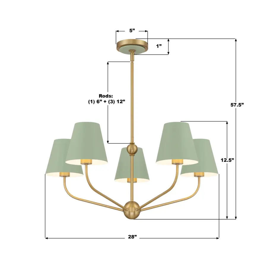 Xavier 28" Chandelier in Vibrant Gold - Image 15