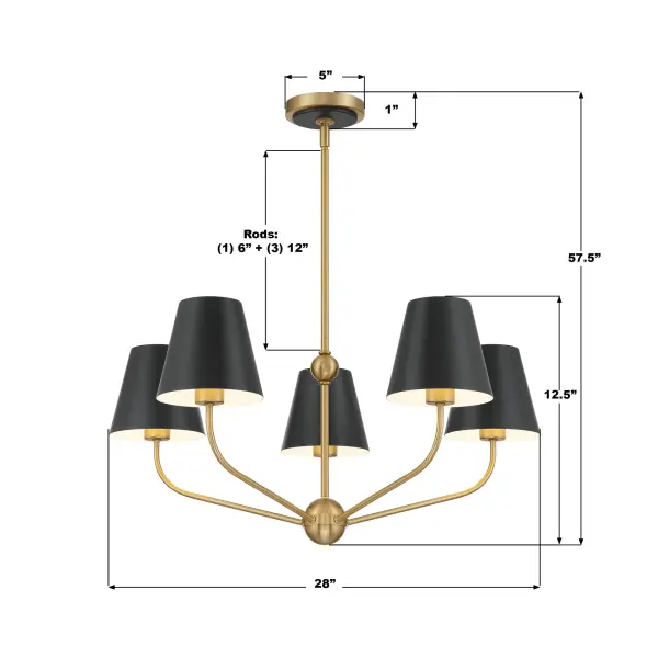 Xavier 28" Chandelier in Vibrant Gold - Image 23