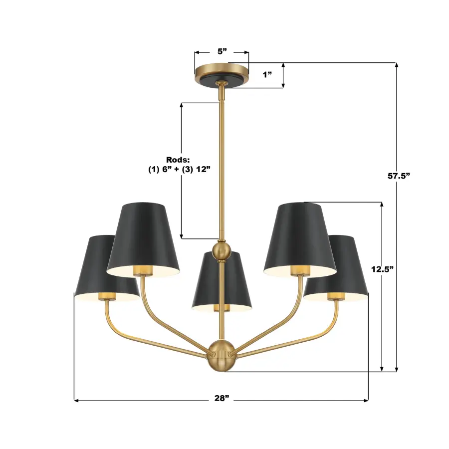 Xavier 28" Chandelier in Vibrant Gold - Image 23