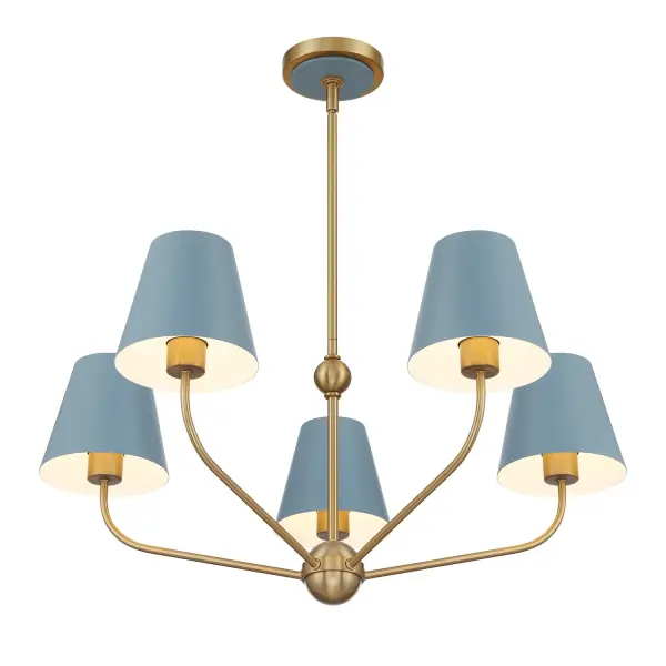 Xavier 28" Chandelier in Vibrant Gold - Image 4