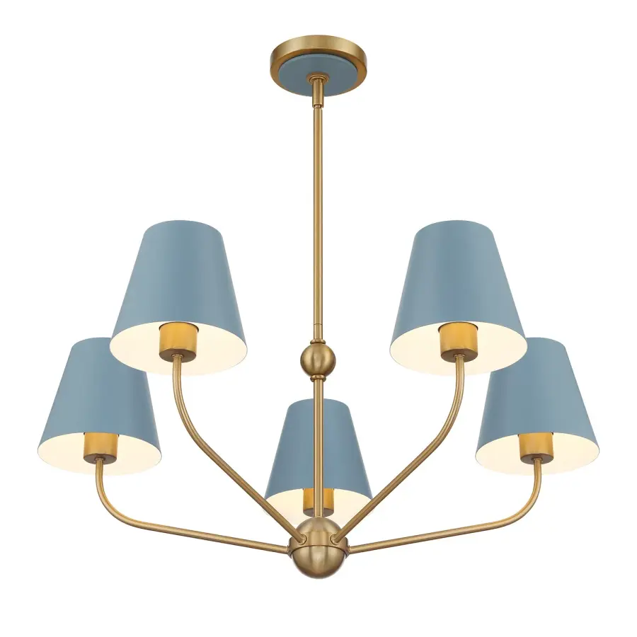 Xavier 28" Chandelier in Vibrant Gold - Image 4