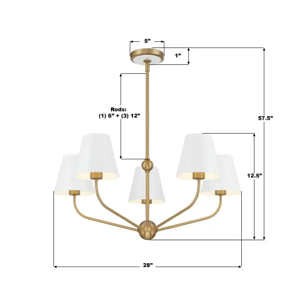 Xavier 28" Chandelier in Vibrant Gold - Image 31