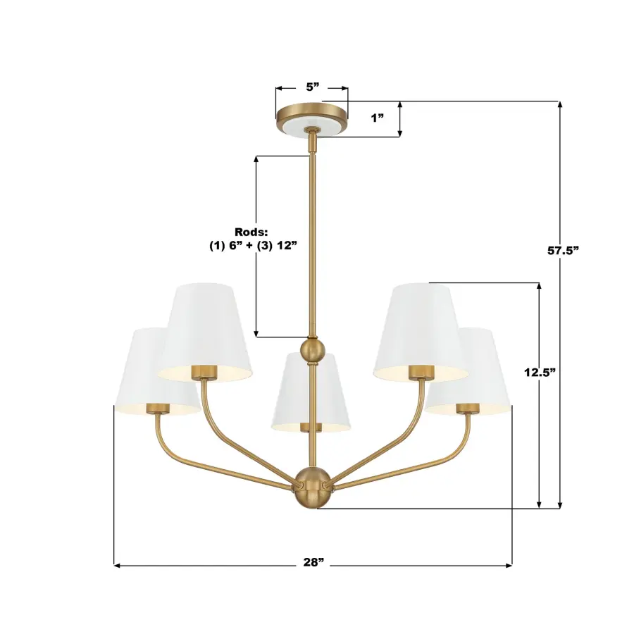 Xavier 28" Chandelier in Vibrant Gold - Image 31