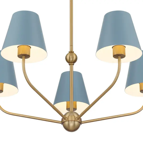 Xavier 28" Chandelier in Vibrant Gold - Image 5