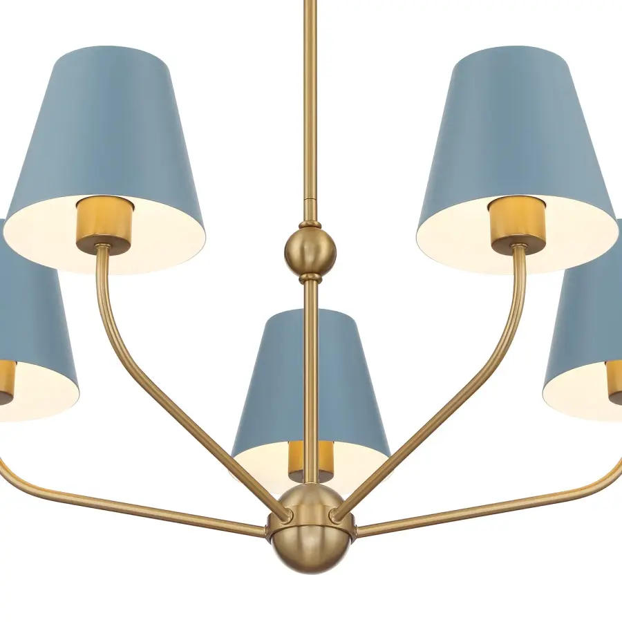 Xavier 28" Chandelier in Vibrant Gold - Image 5