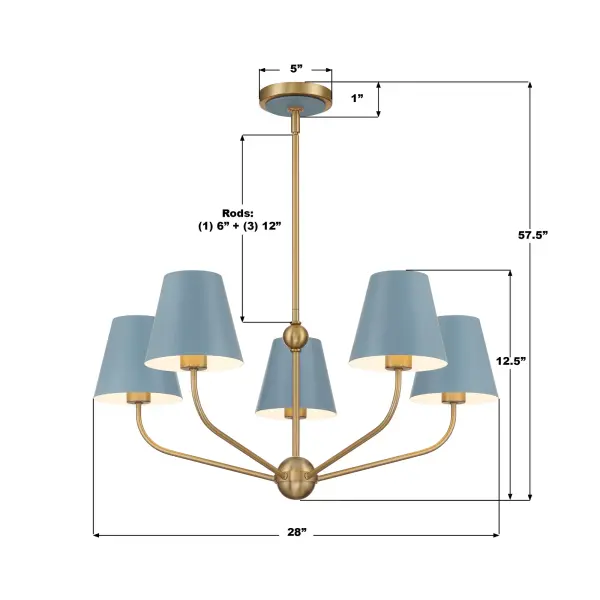 Xavier 28" Chandelier in Vibrant Gold - Image 7