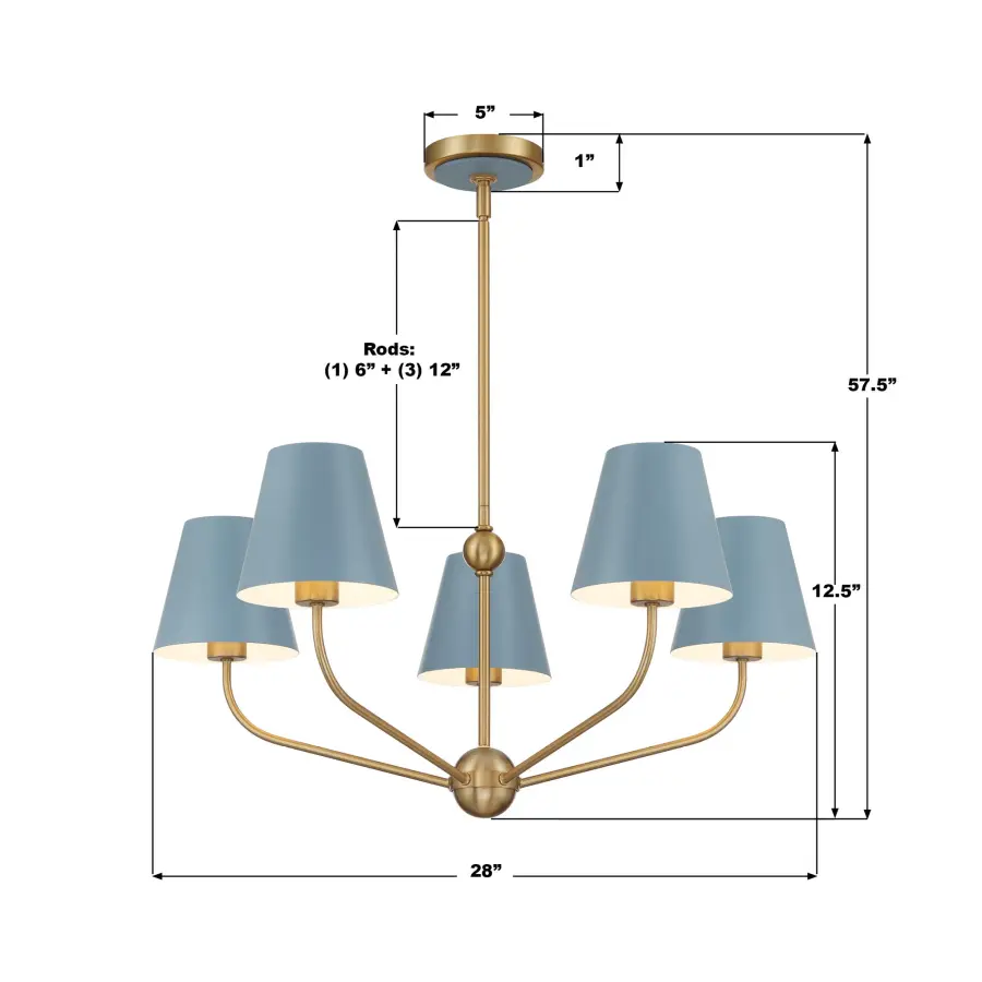 Xavier 28" Chandelier in Vibrant Gold - Image 7