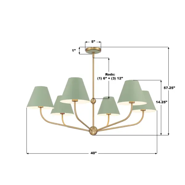 Xavier 40" Chandelier in Vibrant Gold - Image 17