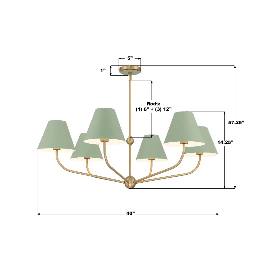 Xavier 40" Chandelier in Vibrant Gold - Image 17