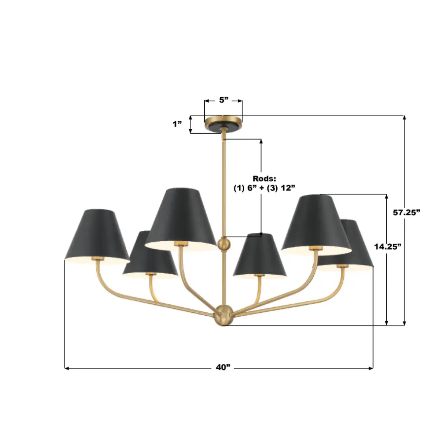 Xavier 40" Chandelier in Vibrant Gold - Image 26
