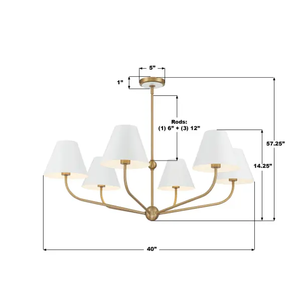 Xavier 40" Chandelier in Vibrant Gold - Image 37