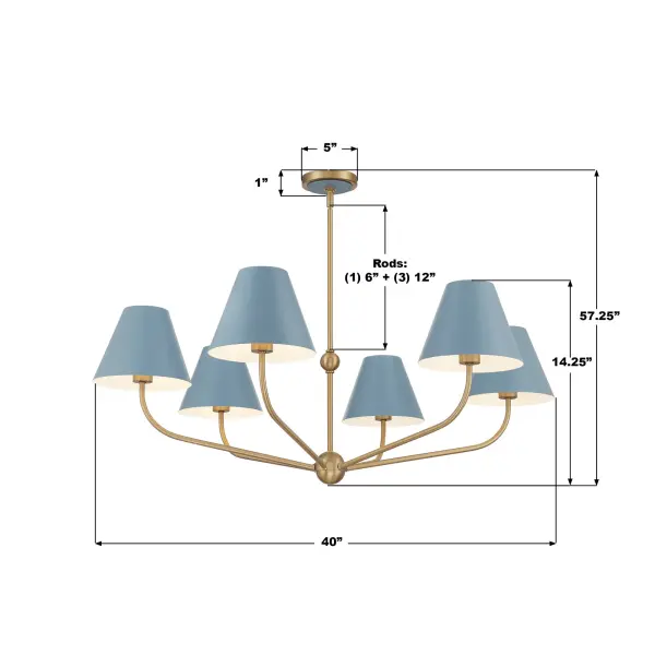 Xavier 40" Chandelier in Vibrant Gold - Image 8