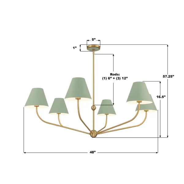 Xavier 48" Chandelier in Vibrant Gold - Image 15