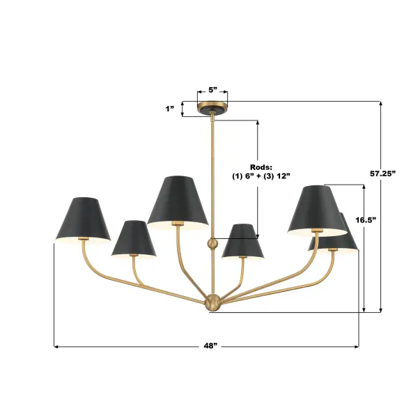 Xavier 48" Chandelier in Vibrant Gold - Image 23