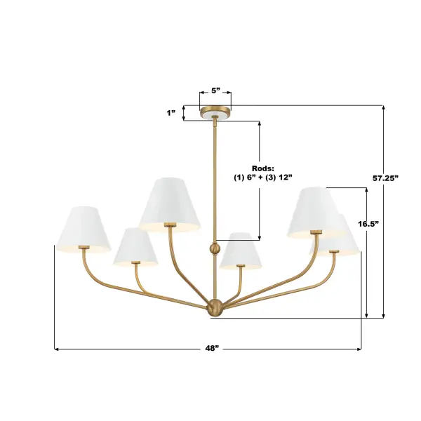 Xavier 48" Chandelier in Vibrant Gold - Image 32