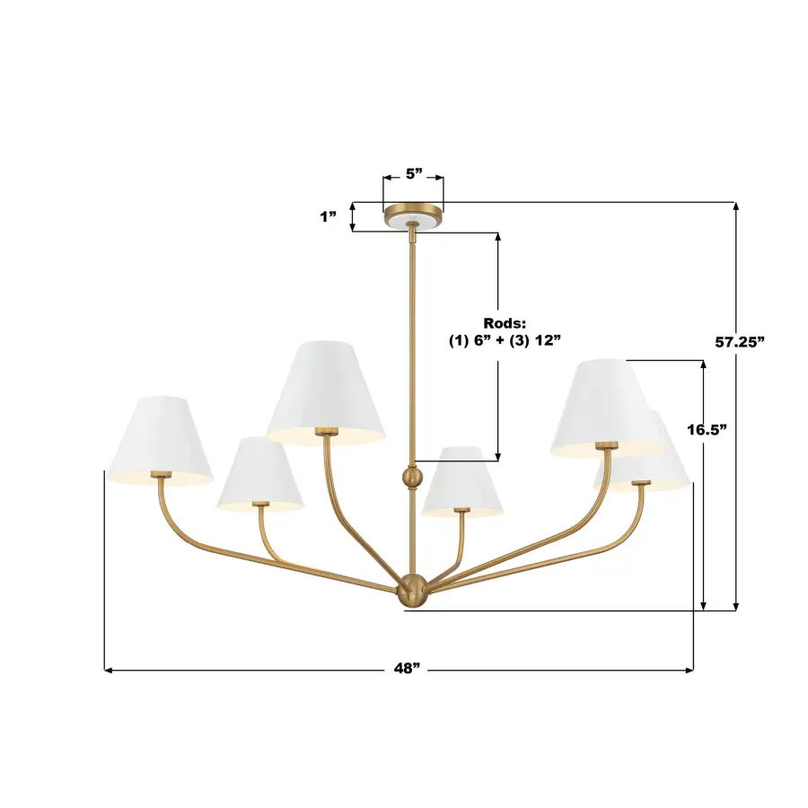 Xavier 48" Chandelier in Vibrant Gold - Image 32