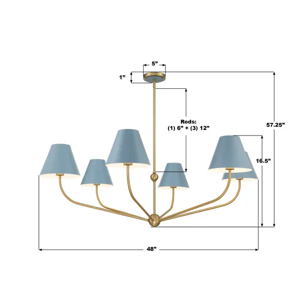 Xavier 48" Chandelier in Vibrant Gold - Image 7