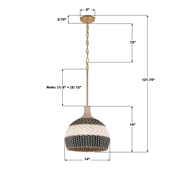 Zanzibar 14" Rattan Pendant Light - Image 13