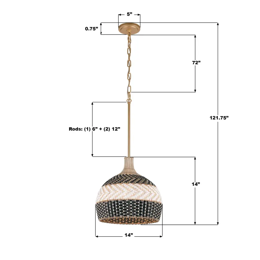 Zanzibar 14" Rattan Pendant Light - Image 13