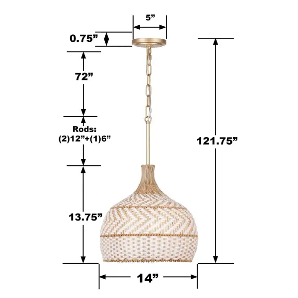 Zanzibar 14" Rattan Pendant Light - Image 6