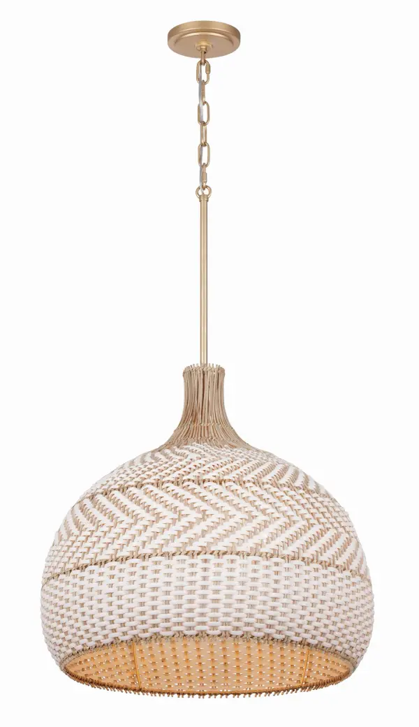 Zanzibar 21" Rattan Pendant Light - Image 1