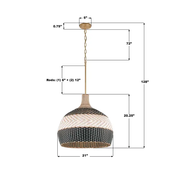 Zanzibar 21" Rattan Pendant Light - Image 13