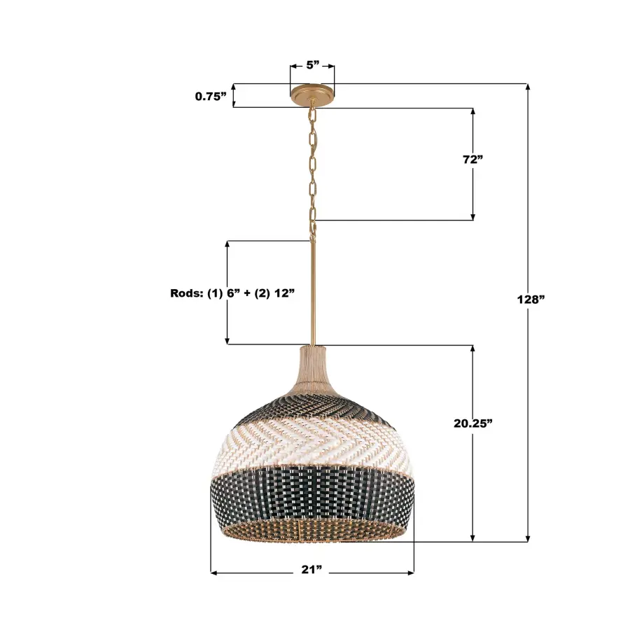 Zanzibar 21" Rattan Pendant Light - Image 13