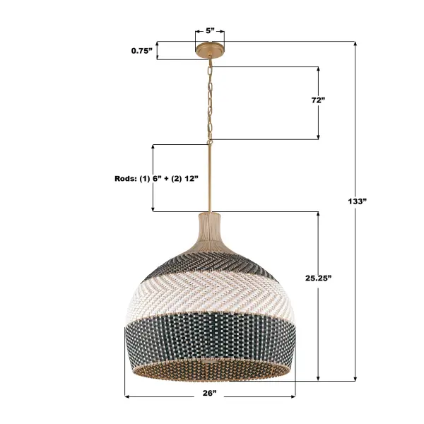 Zanzibar 26" Rattan Pendant Light - Image 13