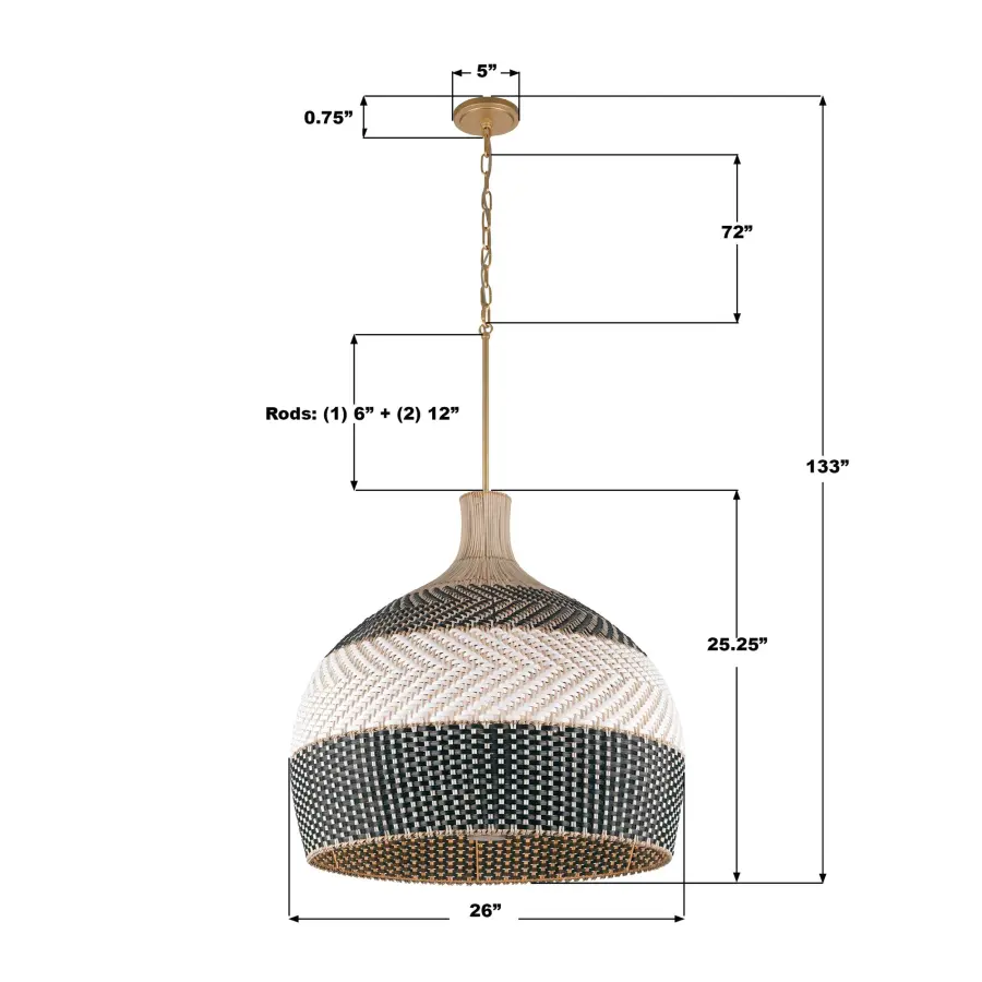 Zanzibar 26" Rattan Pendant Light - Image 13