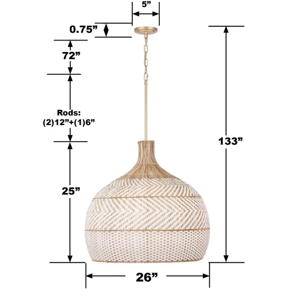 Zanzibar 26" Rattan Pendant Light - Image 6